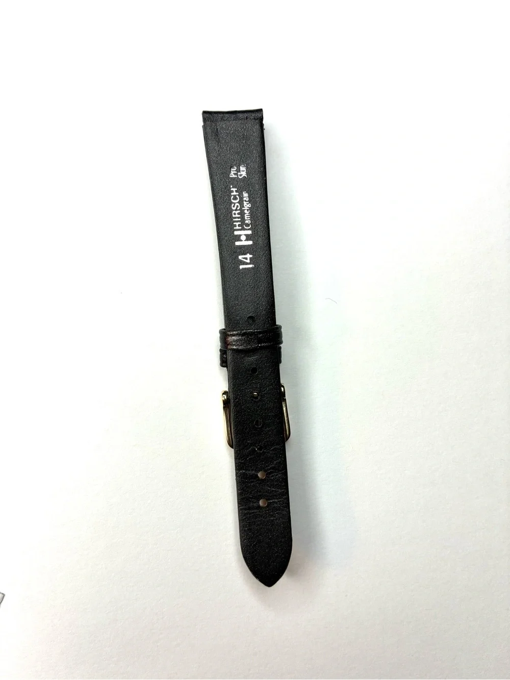 Hirsch Camelgrain 14mm Watch Strap Black Genuine Leather Pro Skin